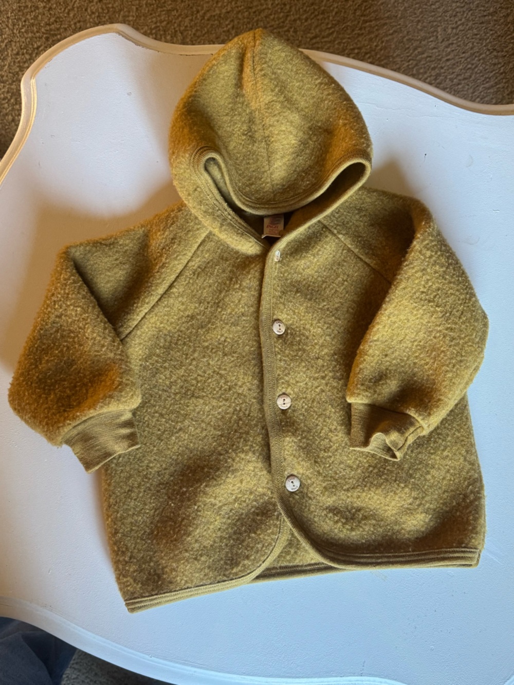 Engel Virgin Wool Hooded Fleece Jacket | Size 86/92 2T| Made in Germany